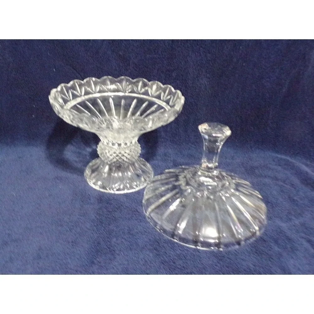 Vintage Godinger Glass Compote or Candy Dish 24% Lead Crystal w/Lid 11